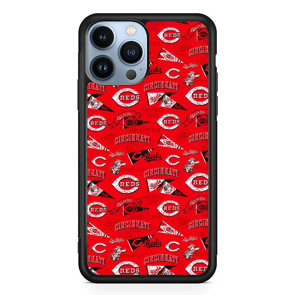 Cincinnati Reds Vintage 2D Rubber Phone Case-Black-Oxvistore