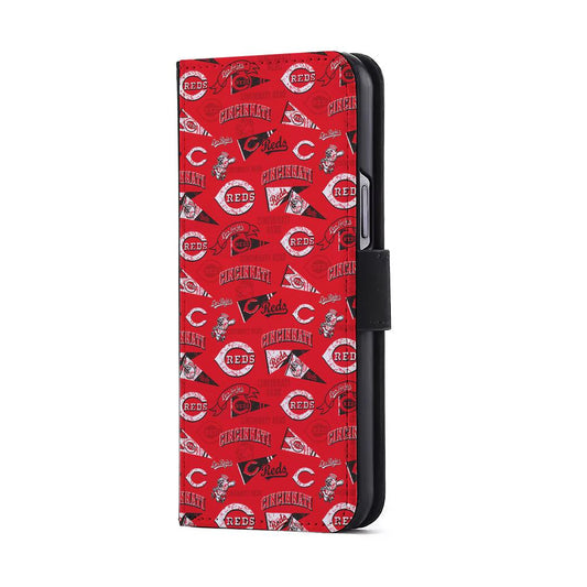 Cincinnati Reds Vintage Flip Wallet Phone Case-Oxvistore