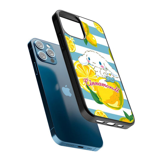 Cinnamoroll Lemons Blue Stripe 2D Rubber Phone Case-Oxvistore