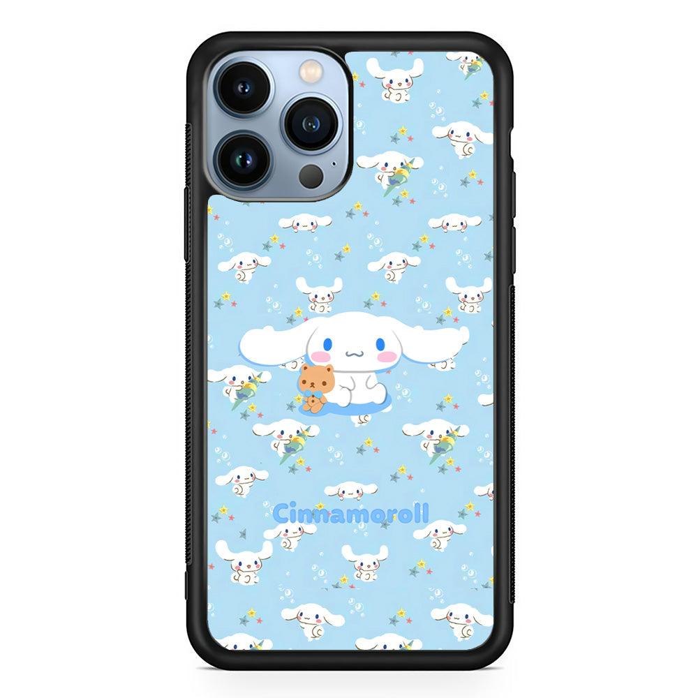 Cinnamoroll Sitting Playing Dolls iPhone 15 Pro Case-Rubber Black (2D Case)-Oxvistore