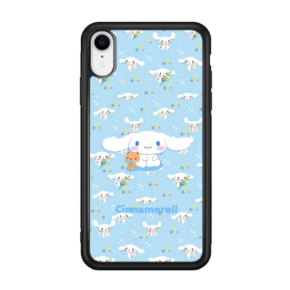 Cinnamoroll Sitting Playing Dolls iPhone XR Case-Rubber Black (2D Case)-Oxvistore