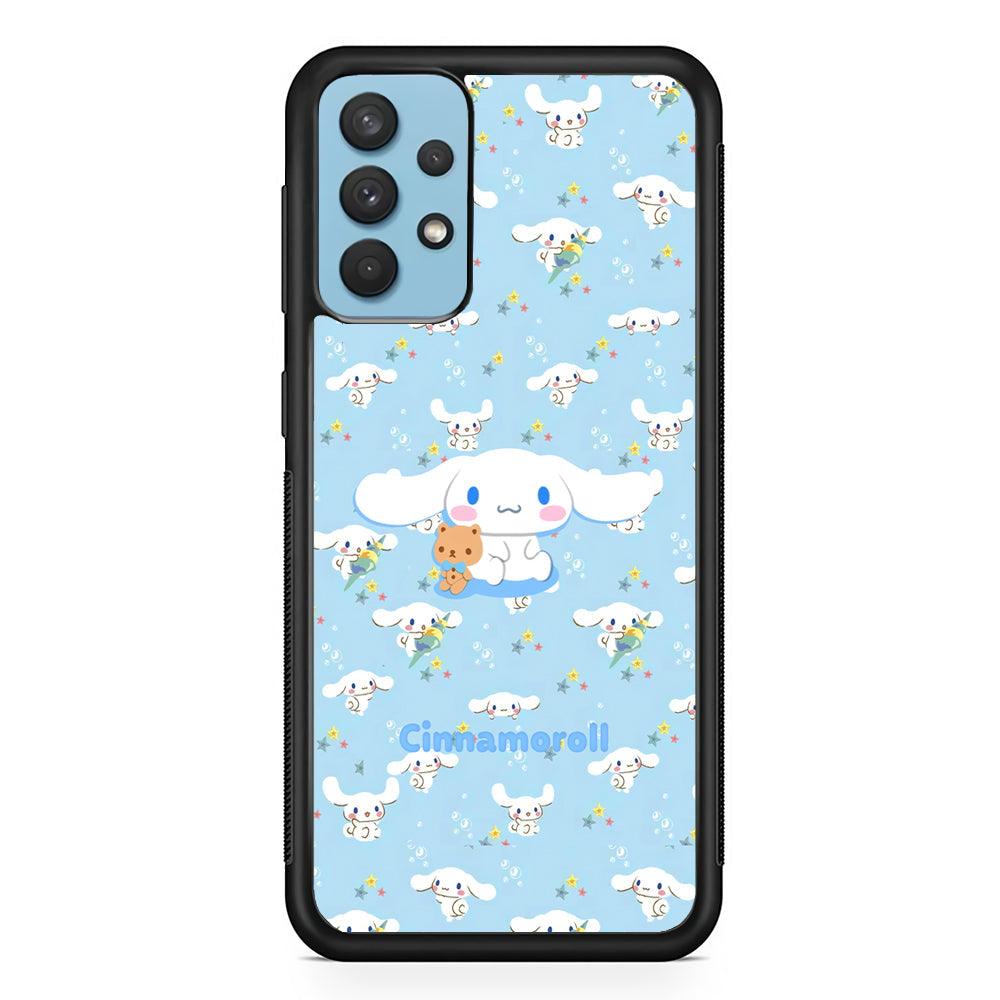 Cinnamoroll Sitting Playing Dolls Samsung Galaxy A32 Case-Rubber Black (2D Case)-Oxvistore