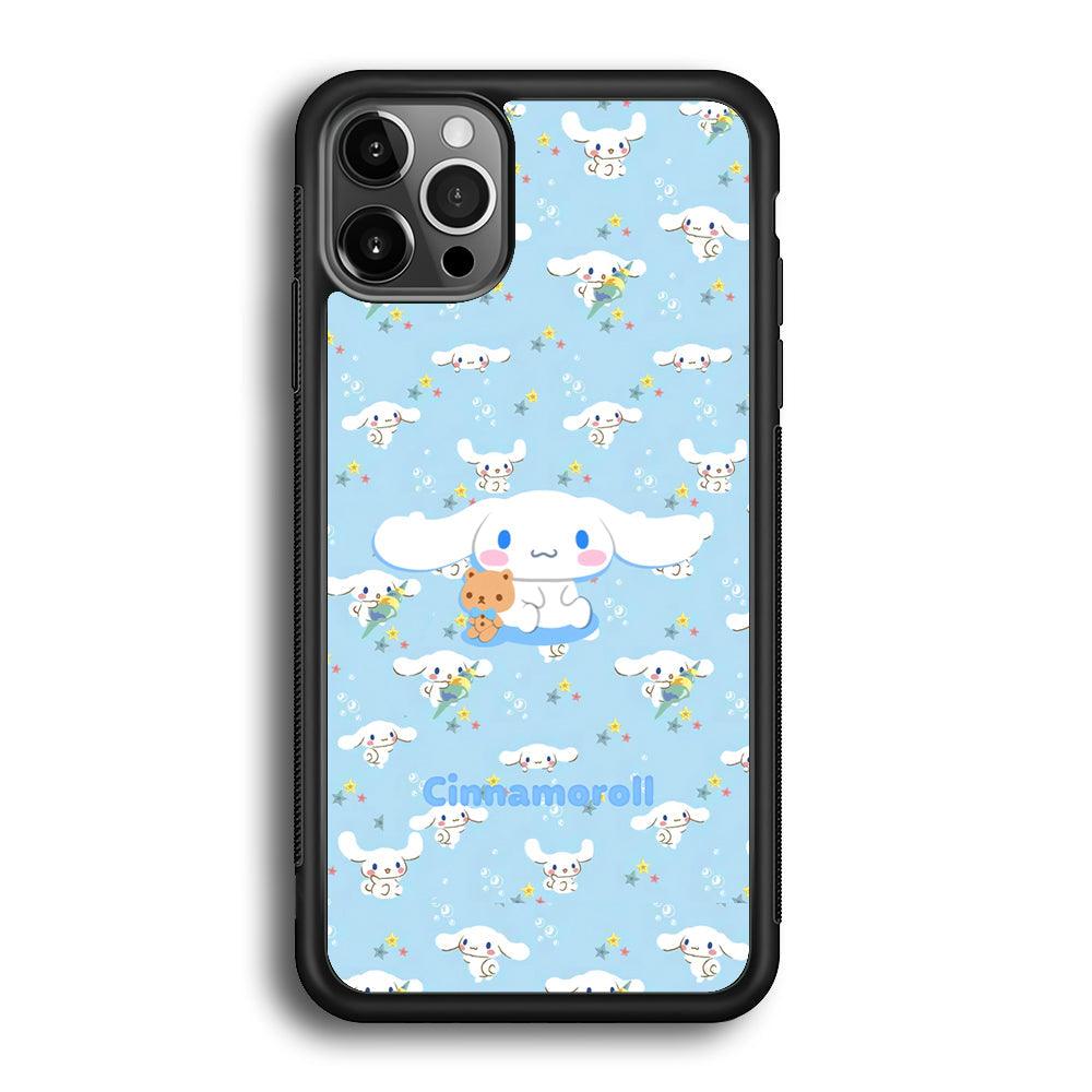 Cinnamoroll Sitting Playing Dolls iPhone 12 Pro Case-Rubber Black (2D Case)-Oxvistore