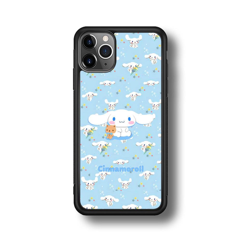 Cinnamoroll Sitting Playing Dolls iPhone 11 Pro Case-Rubber Black (2D Case)-Oxvistore