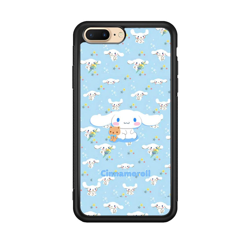 Cinnamoroll Sitting Playing Dolls iPhone 8 Plus Case-Rubber Black (2D Case)-Oxvistore