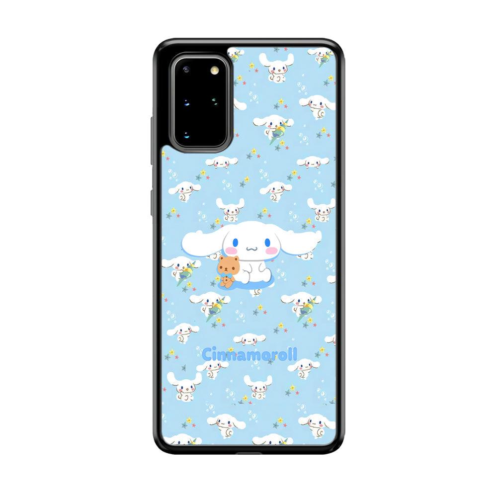 Cinnamoroll Sitting Playing Dolls Samsung Galaxy S20 Plus Case-Rubber Black (2D Case)-Oxvistore