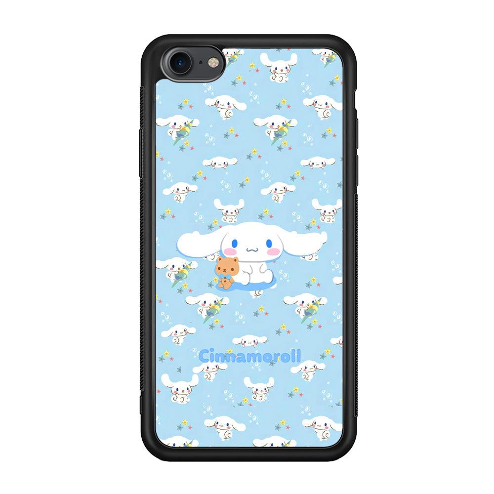 Cinnamoroll Sitting Playing Dolls iPhone 8 Case-Rubber Black (2D Case)-Oxvistore