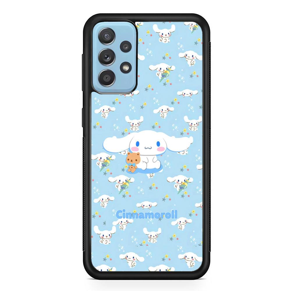 Cinnamoroll Sitting Playing Dolls Samsung Galaxy A52 Case-Rubber Black (2D Case)-Oxvistore
