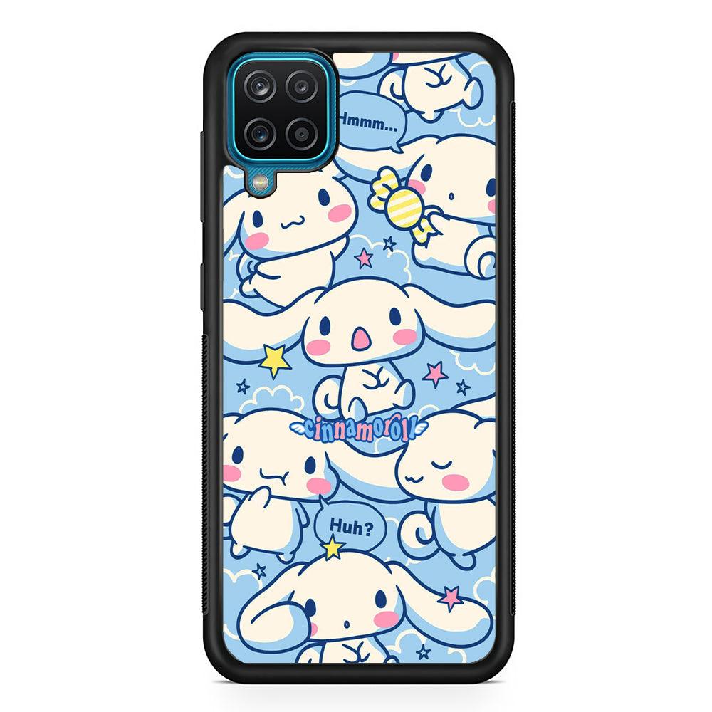 Cinnamoroll The Expression Samsung Galaxy A12 Case-Rubber Black (2D Case)-Oxvistore