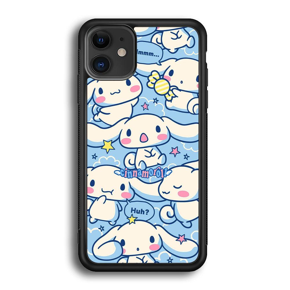 Cinnamoroll The Expression iPhone 12 Case-Rubber Black (2D Case)-Oxvistore