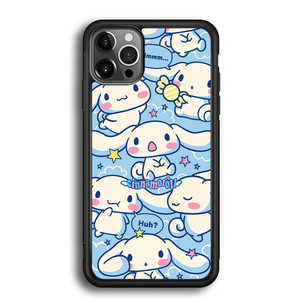 Cinnamoroll The Expression iPhone 12 Pro Case-Rubber Black (2D Case)-Oxvistore