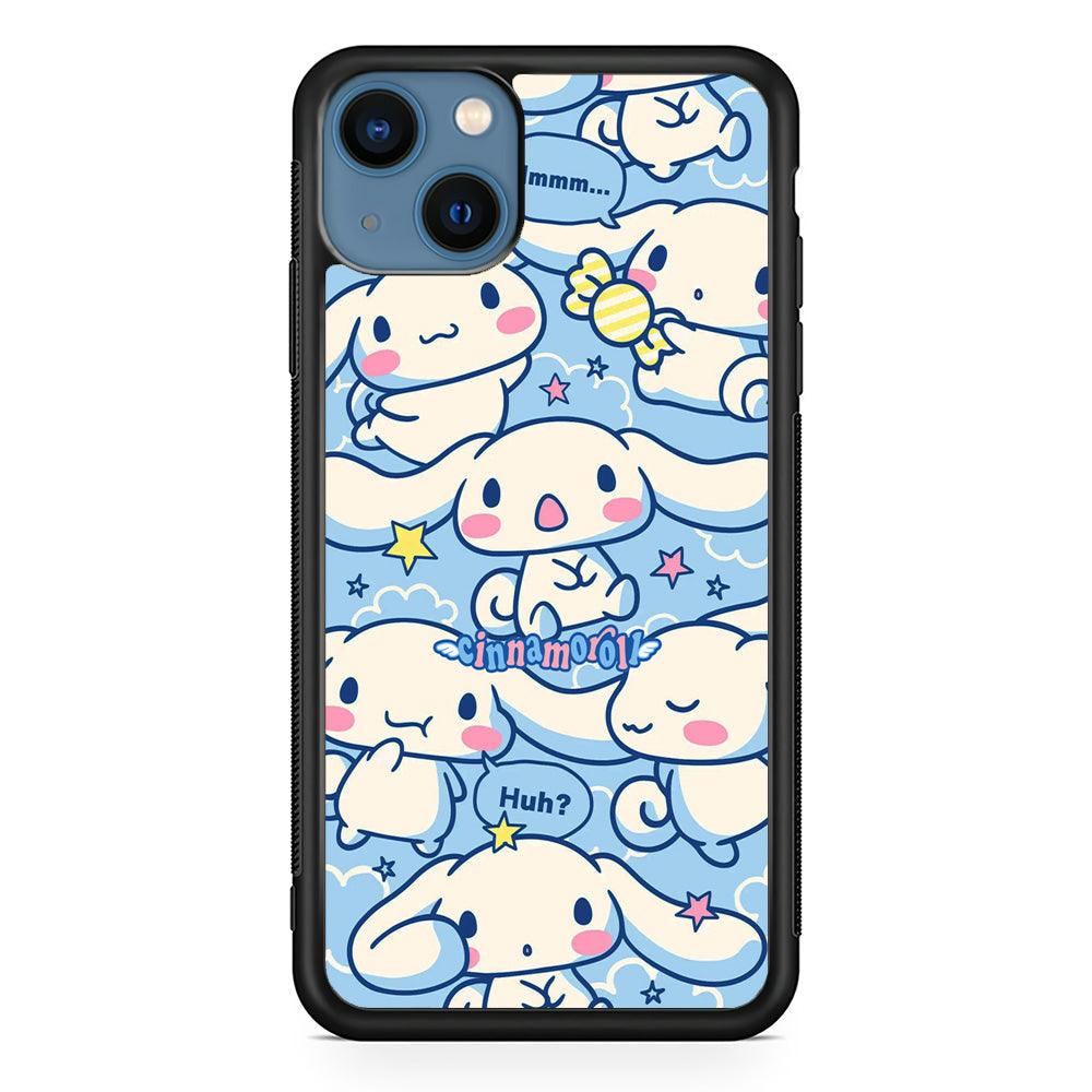 Cinnamoroll The Expression iPhone 15 Case-Rubber Black (2D Case)-Oxvistore