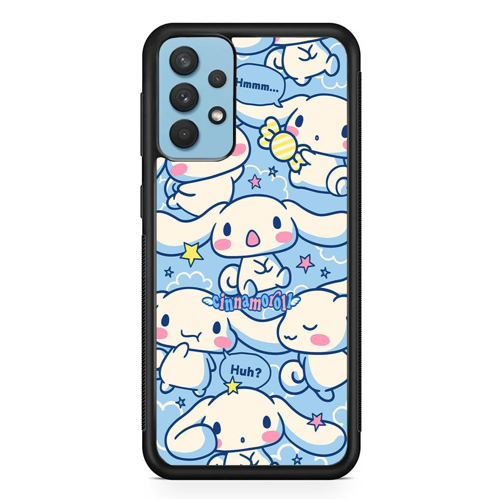 Cinnamoroll The Expression Samsung Galaxy A32 Case-Rubber Black (2D Case)-Oxvistore
