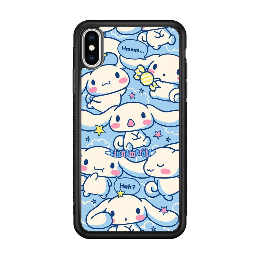 Cinnamoroll The Expression iPhone X Case-Rubber Black (2D Case)-Oxvistore