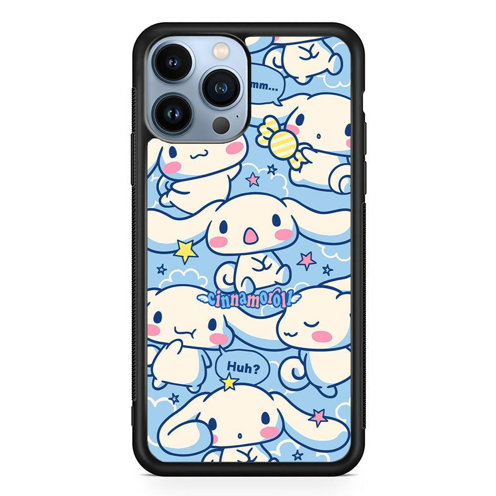 Cinnamoroll The Expression iPhone 14 Pro Max Case-Rubber Black (2D Case)-Oxvistore