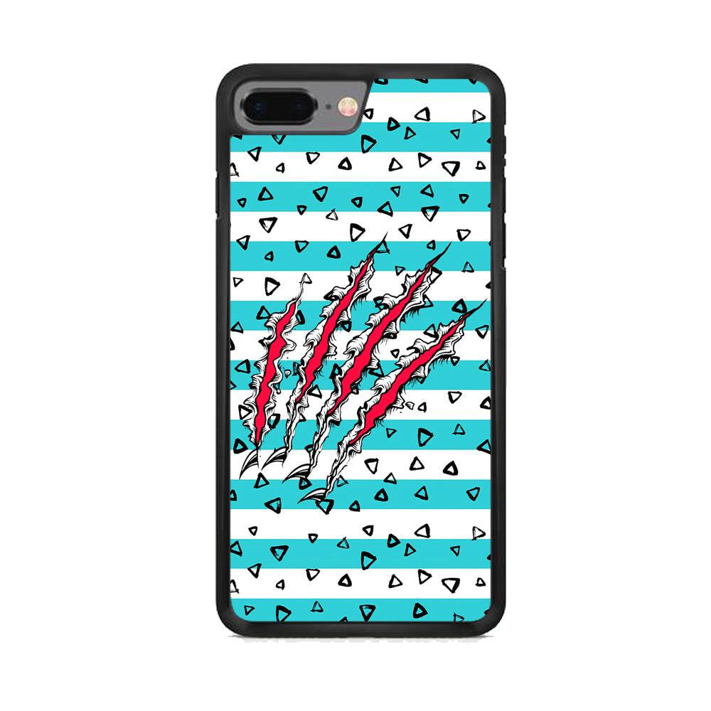 Claw in Triangle Line iPhone 8 Plus Case-Rubber Black (2D Case)-Oxvistore