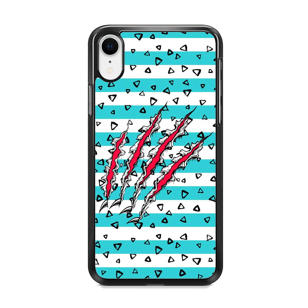 Claw in Triangle Line iPhone XR Case-Rubber White (2D Case)-Oxvistore