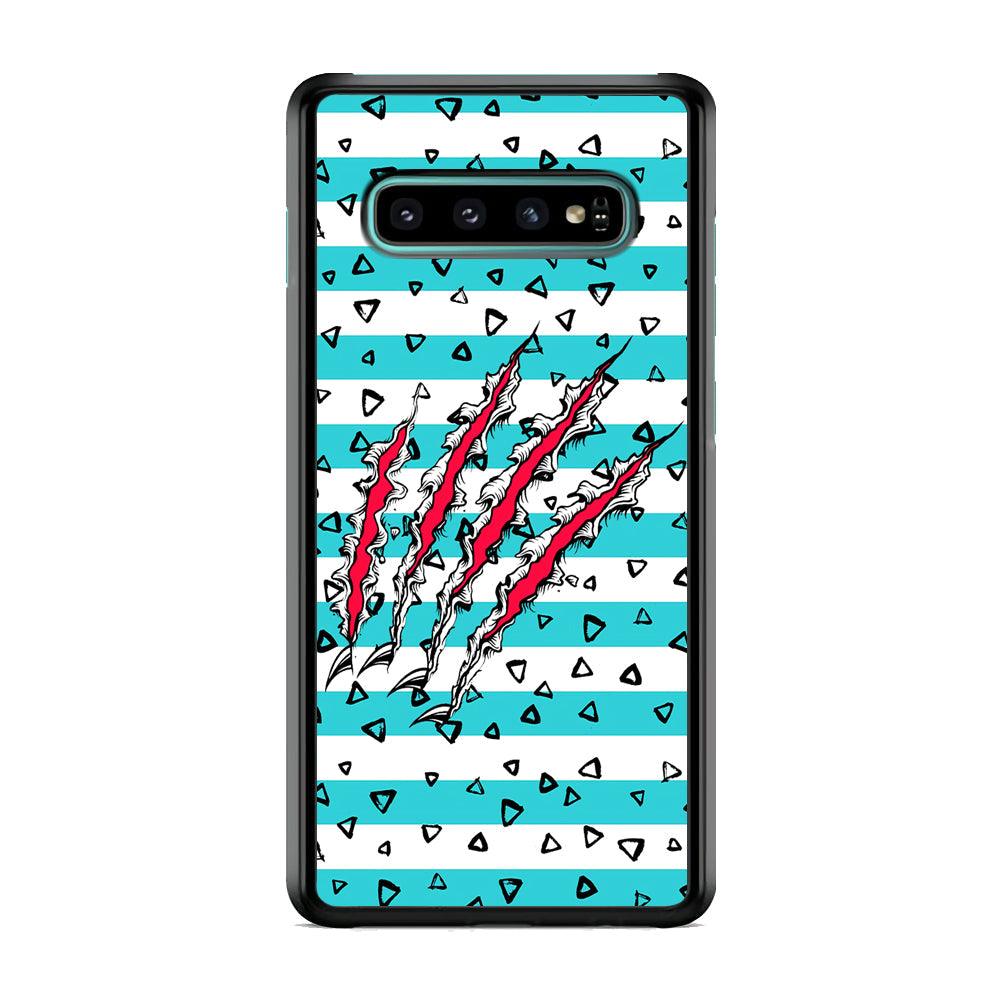 Claw in Triangle Line Samsung Galaxy S10 Case-Rubber Black (2D Case)-Oxvistore