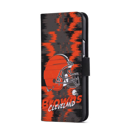 Cleveland Browns Abstract Color Flip Wallet Phone Case-Oxvistore