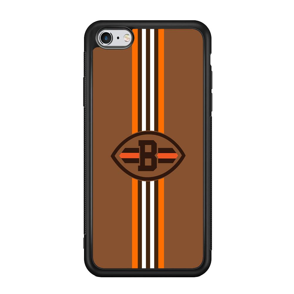 Cleveland Browns Strike Color Pennant iPhone 6 Plus | 6s Plus Case-Rubber Black (2D Case)-Oxvistore