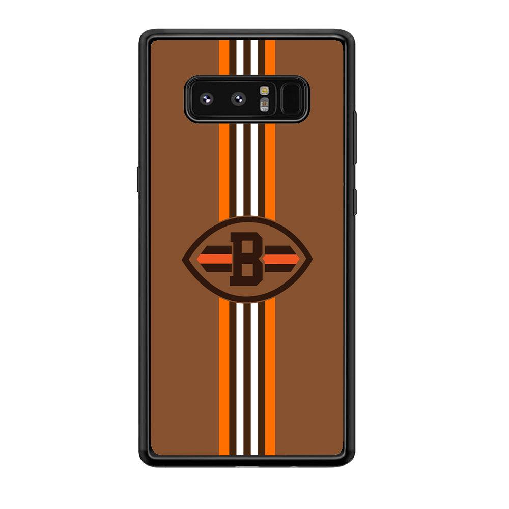 Cleveland Browns Strike Color Pennant Samsung Galaxy Note 8 Case-Rubber Black (2D Case)-Oxvistore