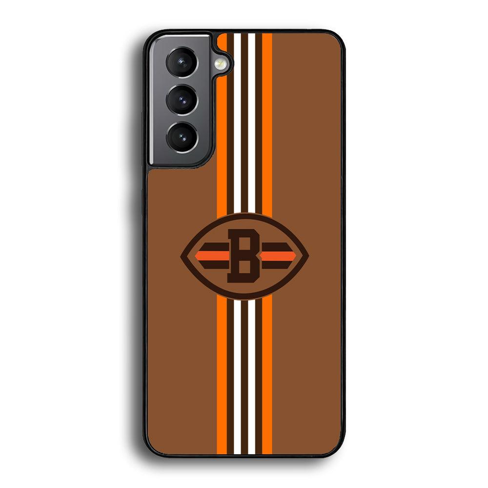 Cleveland Browns Strike Color Pennant Samsung Galaxy S21 Case-Rubber Black (2D Case)-Oxvistore