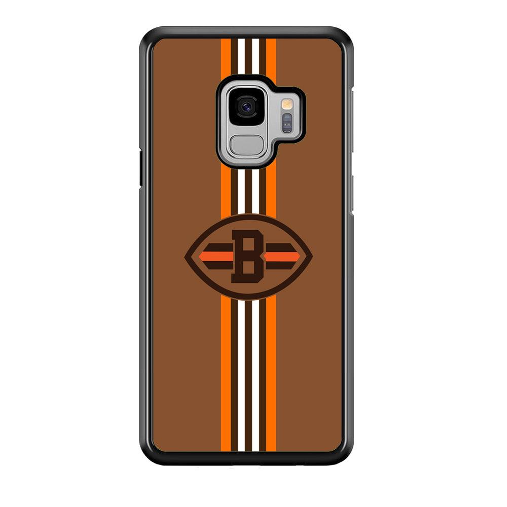 Cleveland Browns Strike Color Pennant Samsung Galaxy S9 Case-Rubber Black (2D Case)-Oxvistore