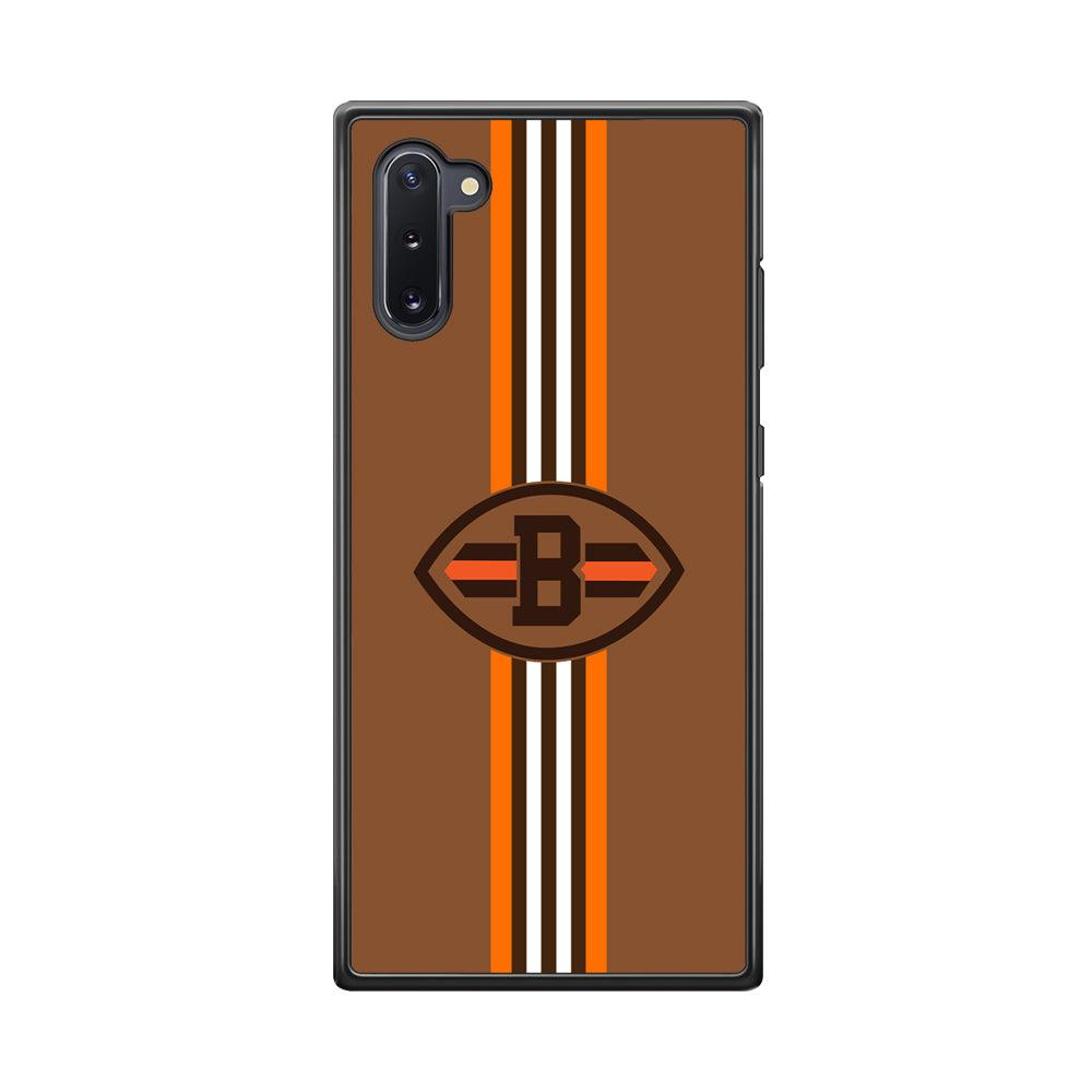 Cleveland Browns Strike Color Pennant Samsung Galaxy Note 10 Case-Rubber Black (2D Case)-Oxvistore