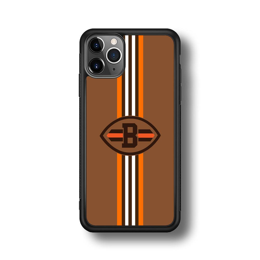 Cleveland Browns Strike Color Pennant iPhone 11 Pro Case-Rubber Black (2D Case)-Oxvistore