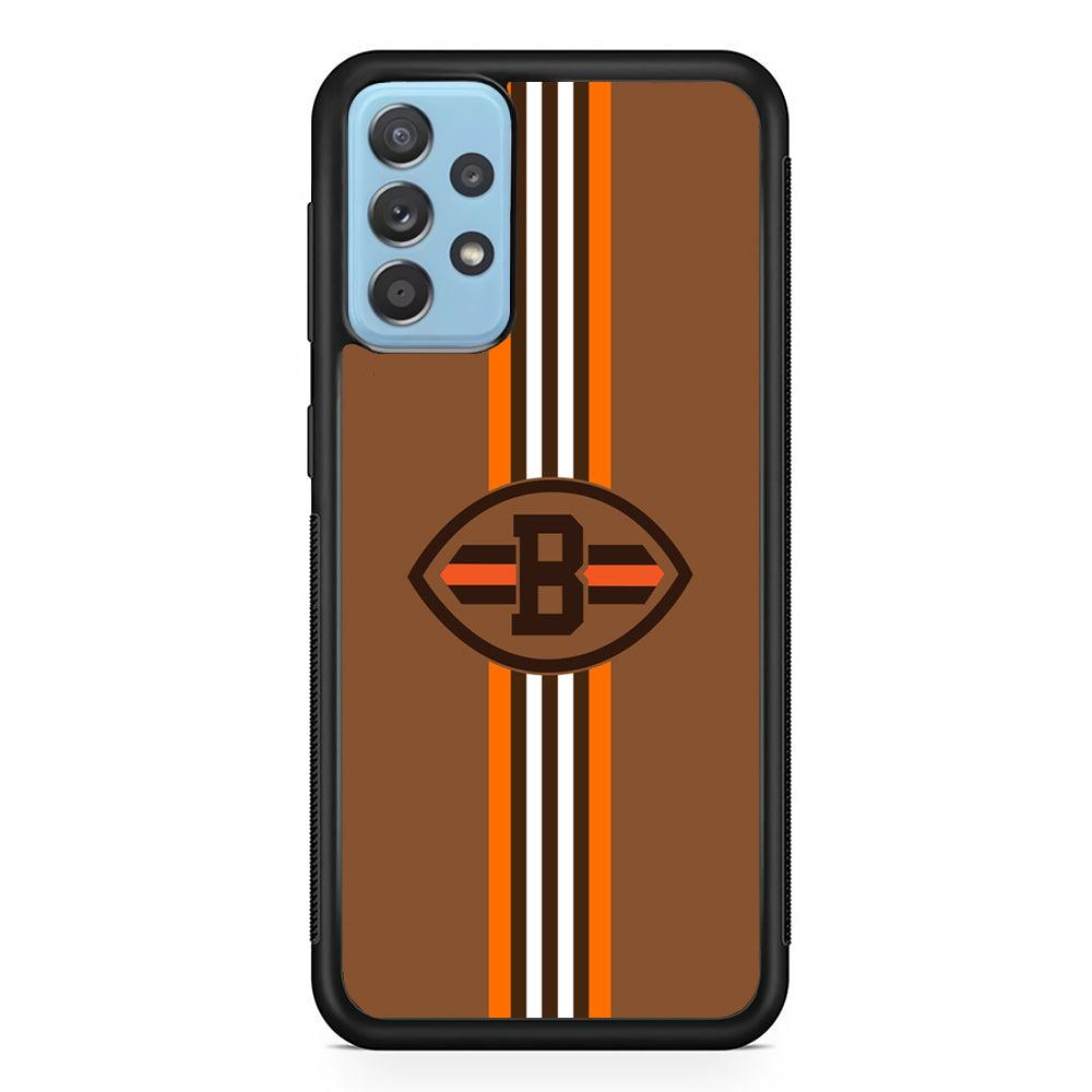 Cleveland Browns Strike Color Pennant Samsung Galaxy A52 Case-Rubber Black (2D Case)-Oxvistore