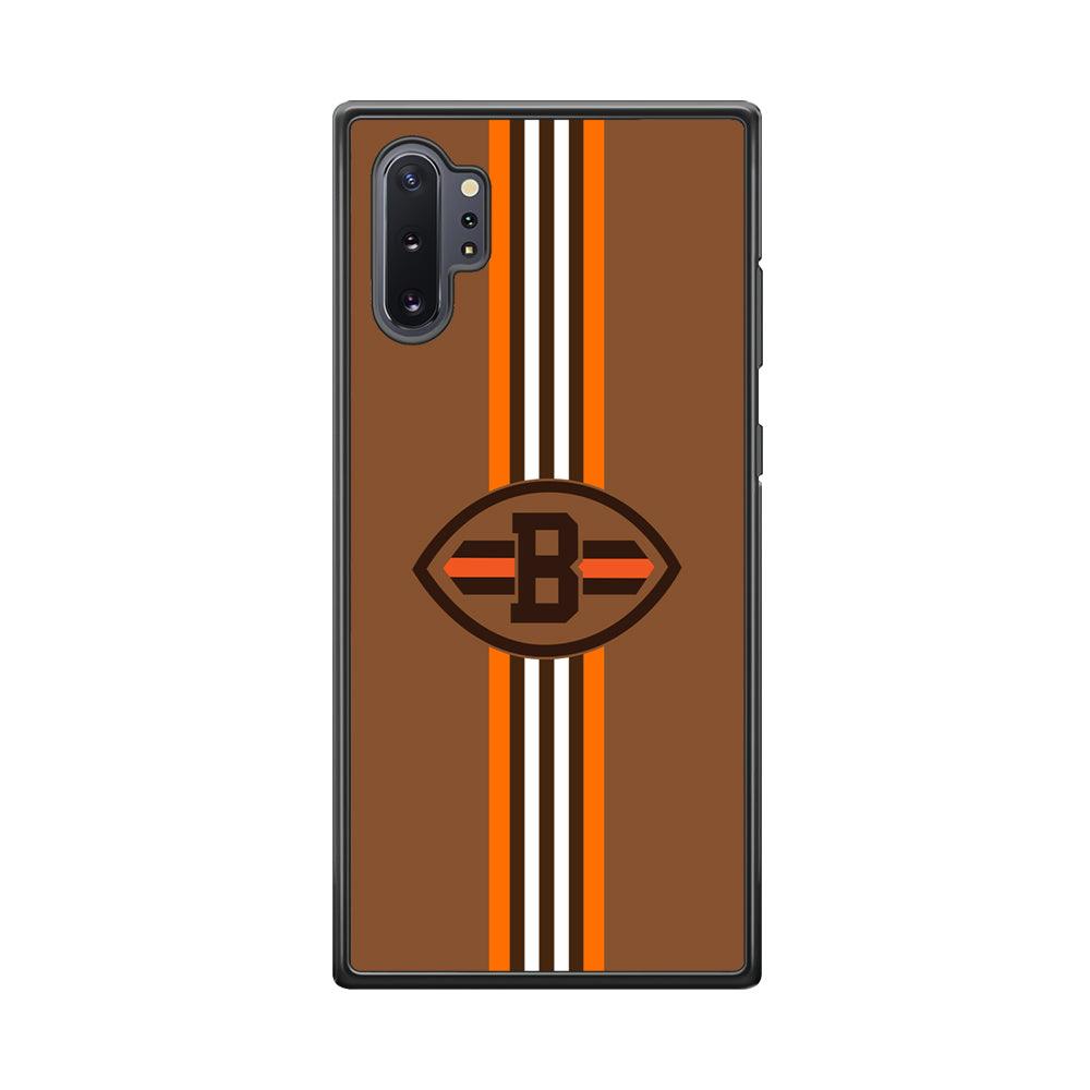 Cleveland Browns Strike Color Pennant Samsung Galaxy Note 10 Plus Case-Rubber Black (2D Case)-Oxvistore