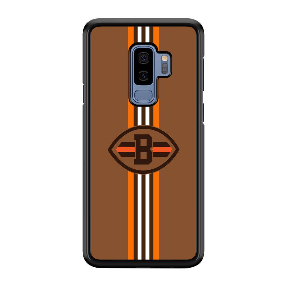 Cleveland Browns Strike Color Pennant Samsung Galaxy S9 Plus Case-Rubber Black (2D Case)-Oxvistore