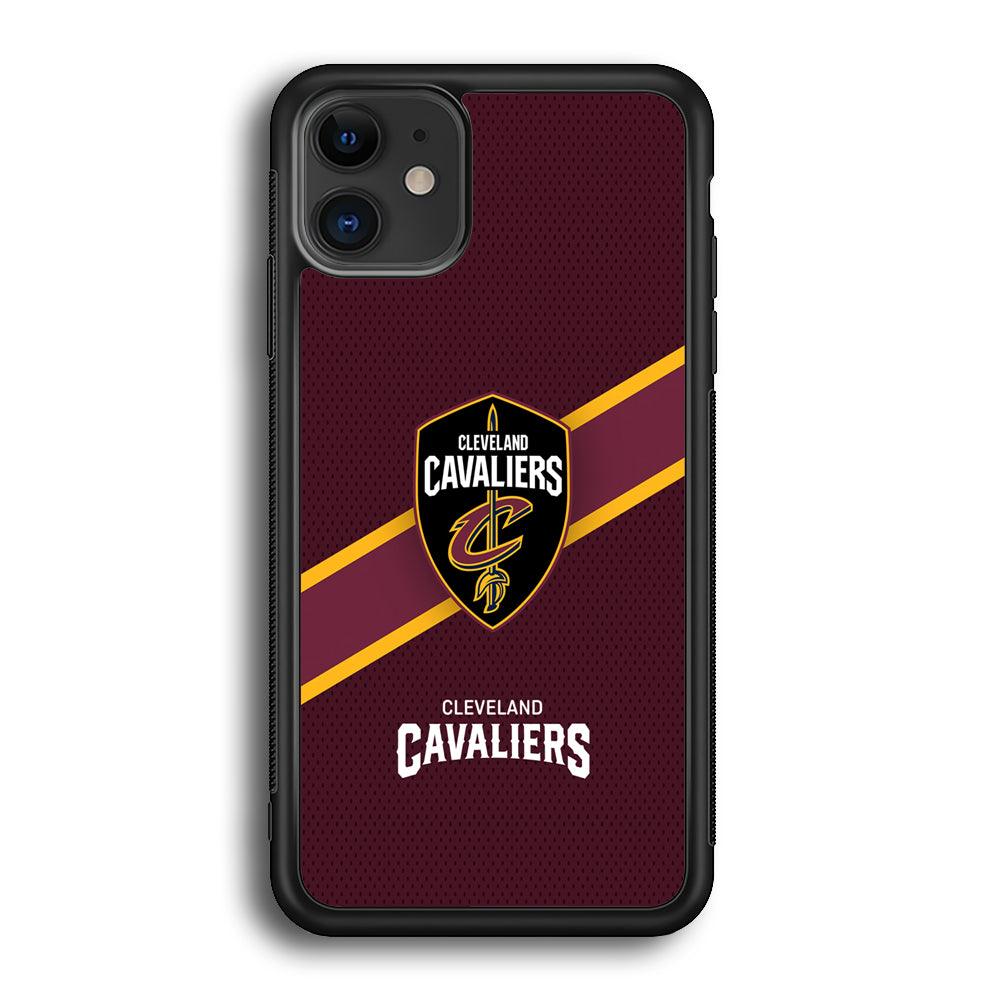 Cleveland Cavaliers Purple Phantom iPhone 12 Case-Rubber Black (2D Case)-Oxvistore