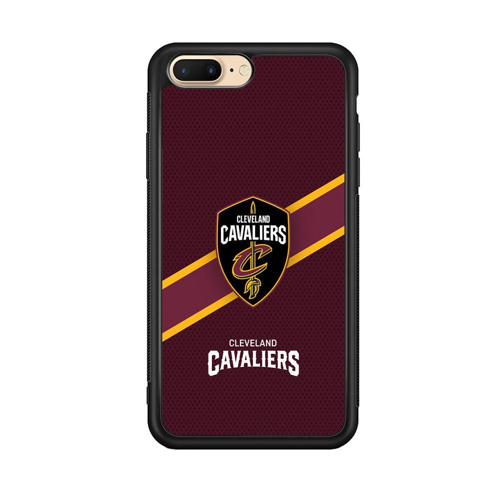 Cleveland Cavaliers Purple Phantom iPhone 8 Plus Case-Rubber Black (2D Case)-Oxvistore