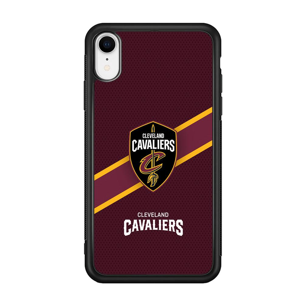 Cleveland Cavaliers Purple Phantom iPhone XR Case-Rubber Black (2D Case)-Oxvistore