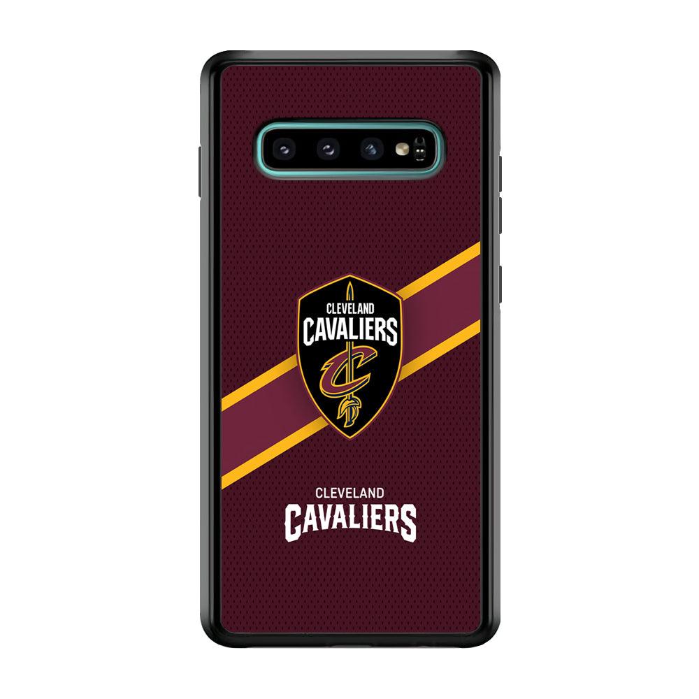 Cleveland Cavaliers Purple Phantom Samsung Galaxy S10 Plus Case-Rubber Black (2D Case)-Oxvistore