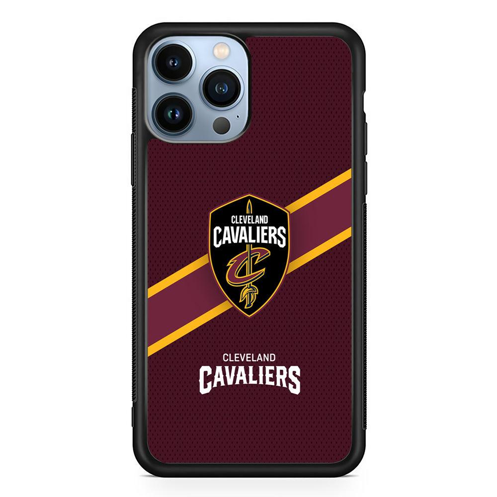 Cleveland Cavaliers Purple Phantom iPhone 14 Pro Max Case-Rubber Black (2D Case)-Oxvistore