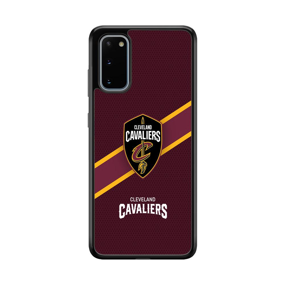 Cleveland Cavaliers Purple Phantom Samsung Galaxy S20 Case-Rubber Black (2D Case)-Oxvistore