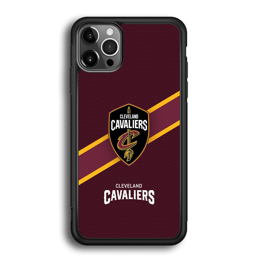 Cleveland Cavaliers Purple Phantom iPhone 12 Pro Case-Rubber Black (2D Case)-Oxvistore