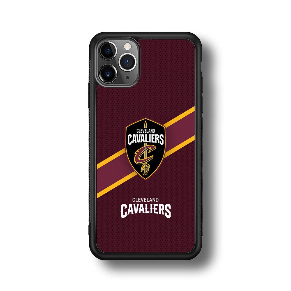 Cleveland Cavaliers Purple Phantom iPhone 11 Pro Max Case-Rubber Black (2D Case)-Oxvistore