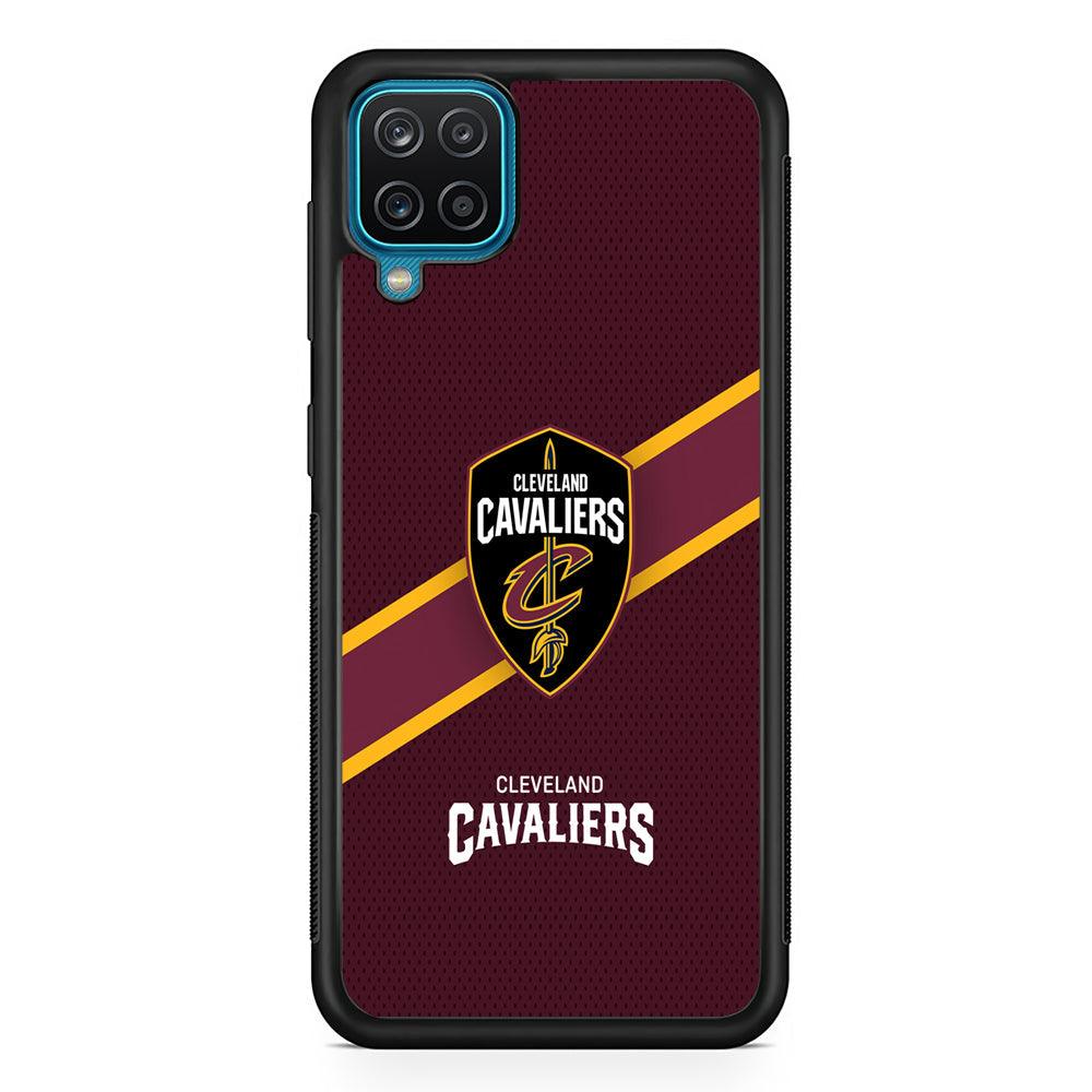 Cleveland Cavaliers Purple Phantom Samsung Galaxy A12 Case-Rubber Black (2D Case)-Oxvistore
