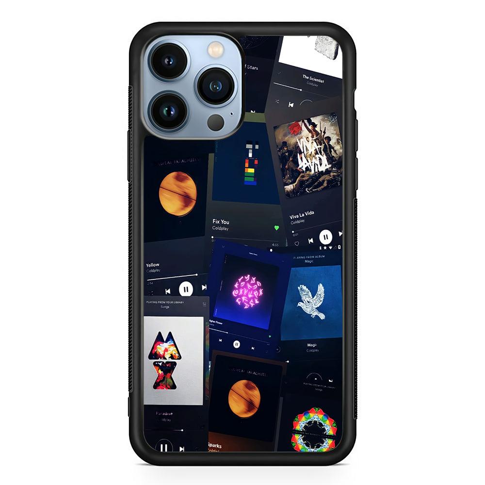Coldplay Playlist Song 2D Rubber Phone Case-Black-Oxvistore