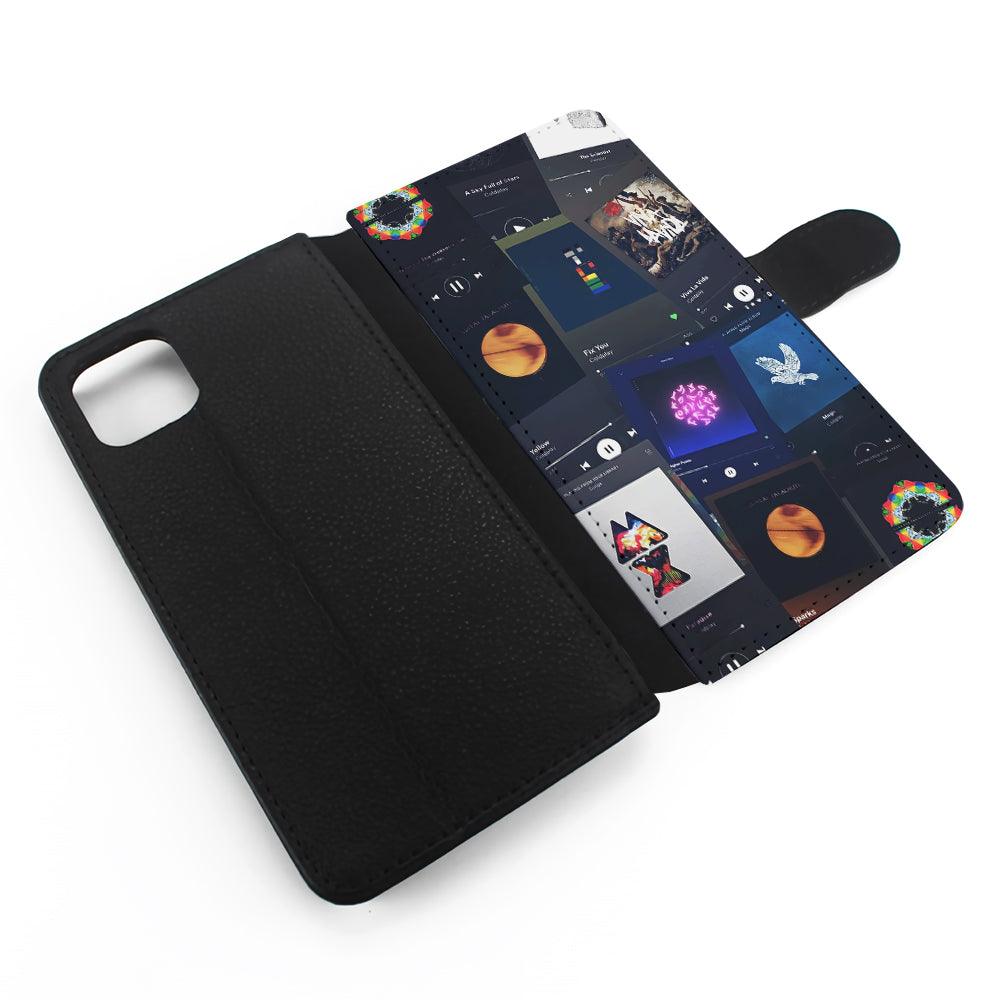 Coldplay Playlist Song Flip Wallet Phone Case-Oxvistore
