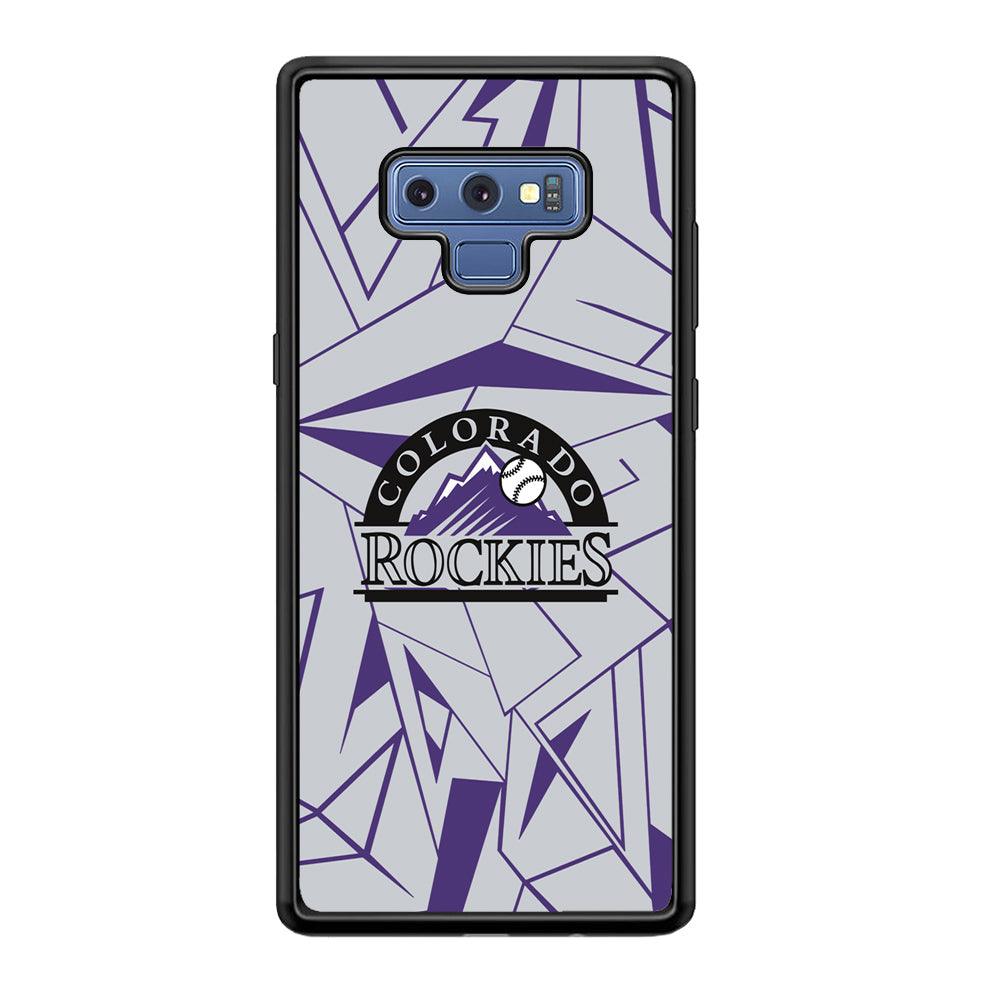 Colorado Rockies Line on Purple Samsung Galaxy Note 9 Case-Rubber Black (2D Case)-Oxvistore