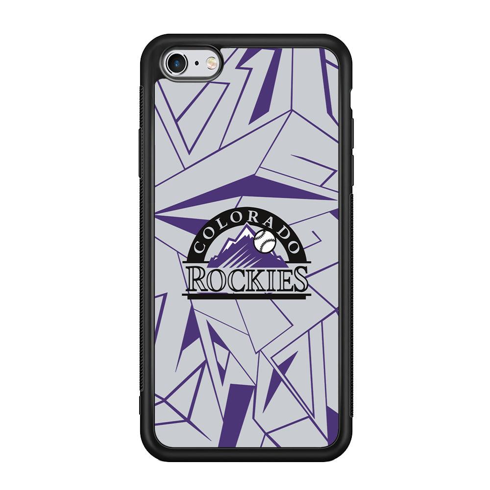 Colorado Rockies Line on Purple iPhone 6 Plus | 6s Plus Case-Rubber Black (2D Case)-Oxvistore