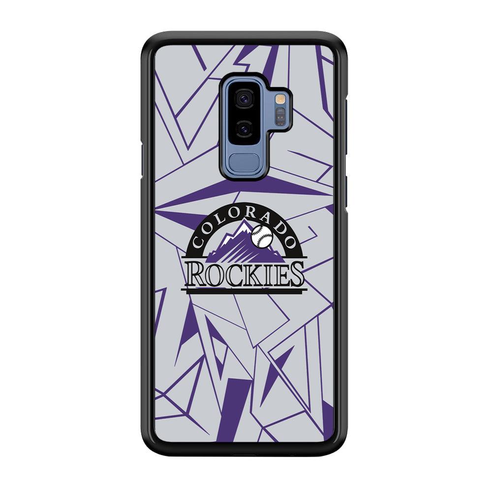 Colorado Rockies Line on Purple Samsung Galaxy S9 Plus Case-Rubber Black (2D Case)-Oxvistore