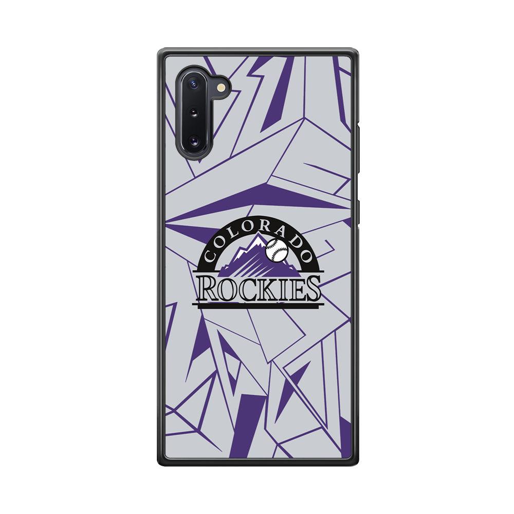 Colorado Rockies Line on Purple Samsung Galaxy Note 10 Case-Rubber Black (2D Case)-Oxvistore