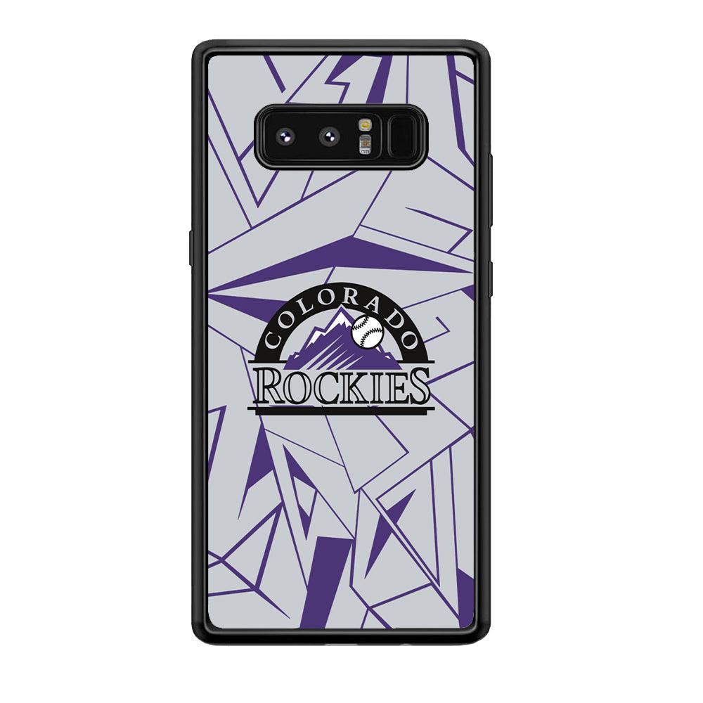 Colorado Rockies Line on Purple Samsung Galaxy Note 8 Case-Rubber Black (2D Case)-Oxvistore