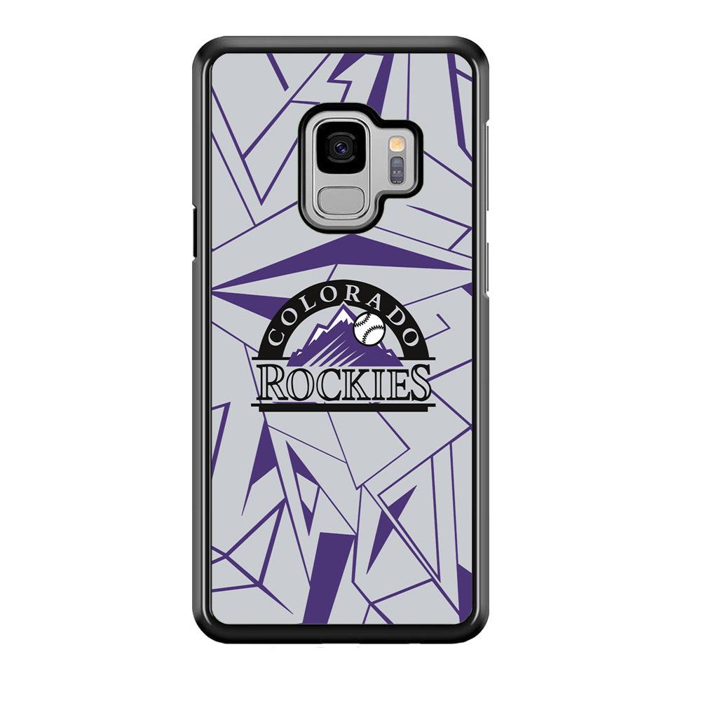 Colorado Rockies Line on Purple Samsung Galaxy S9 Case-Rubber Black (2D Case)-Oxvistore