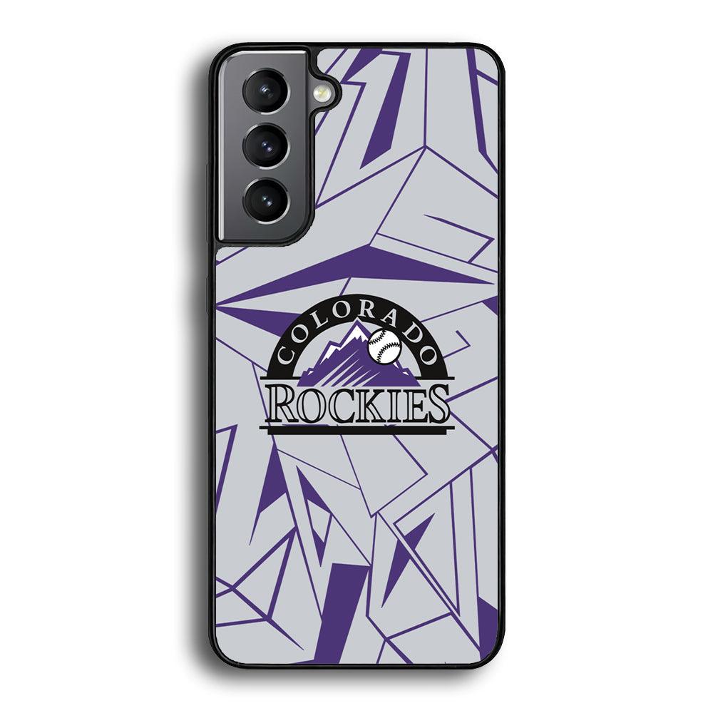 Colorado Rockies Line on Purple Samsung Galaxy S22 Plus Case-Rubber Black (2D Case)-Oxvistore